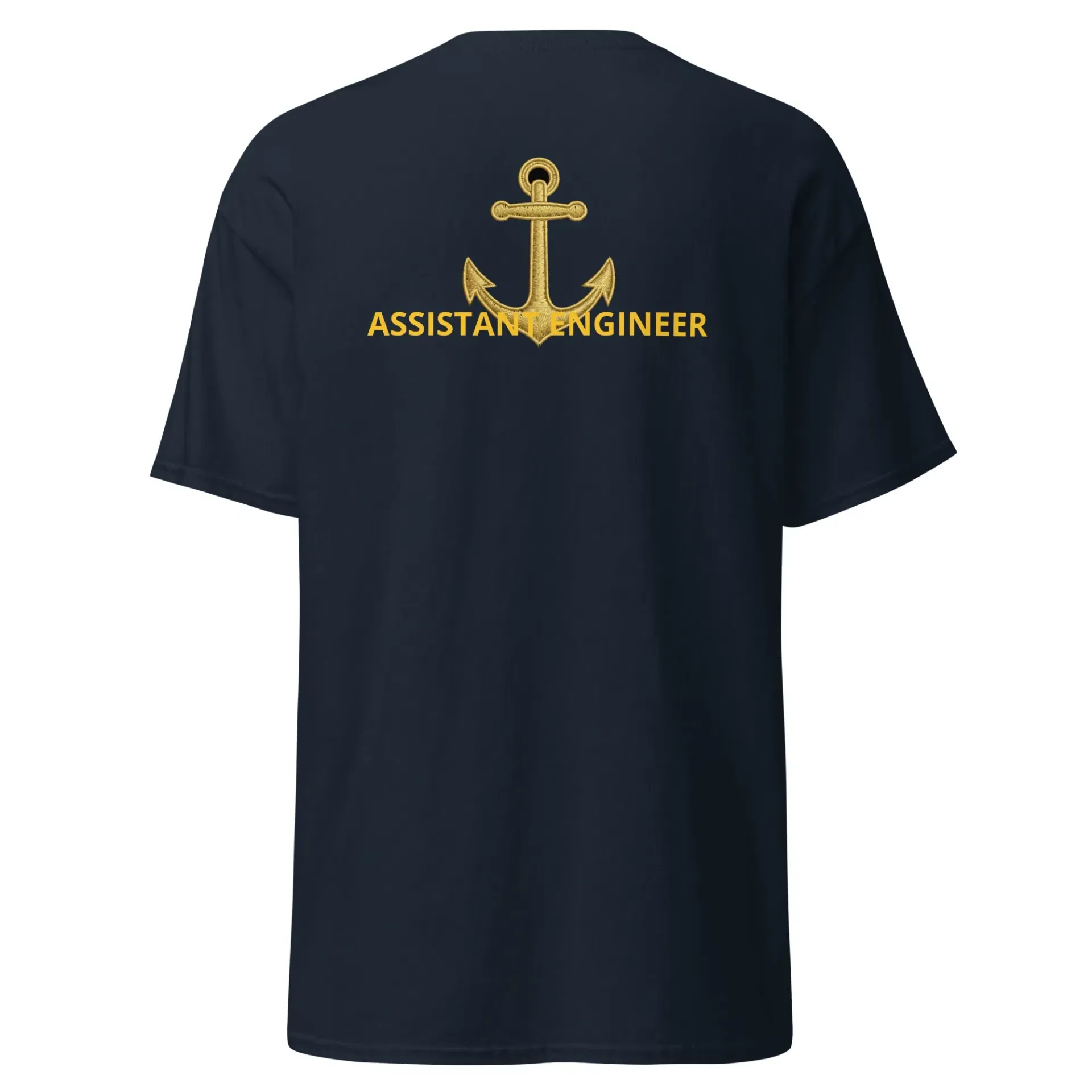 Navy Assistant Engineer tee with gold rank anchor